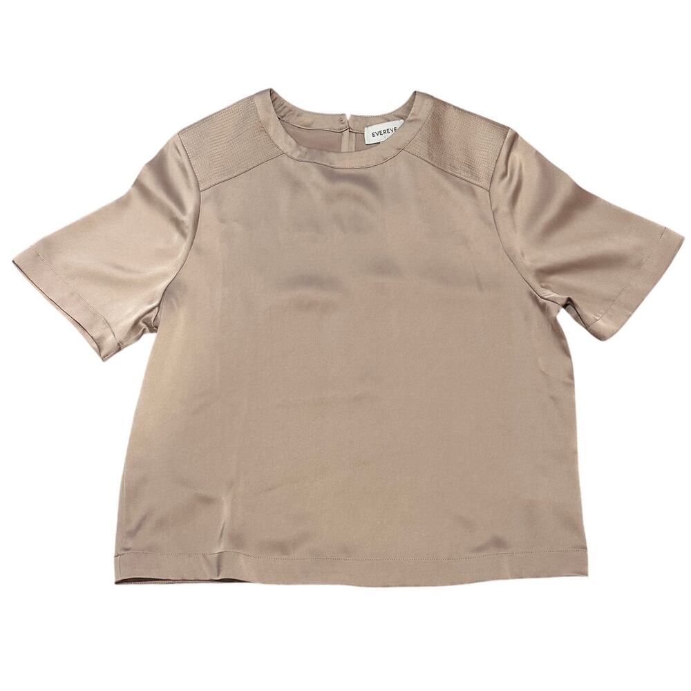 NEW Evereve Rylan Satin Top, Natural, XS